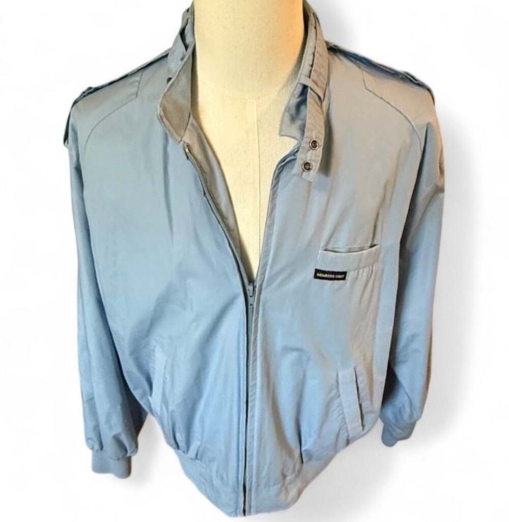 Vintage Members Only Classic Iconic Racer Jacket Blue Size Large